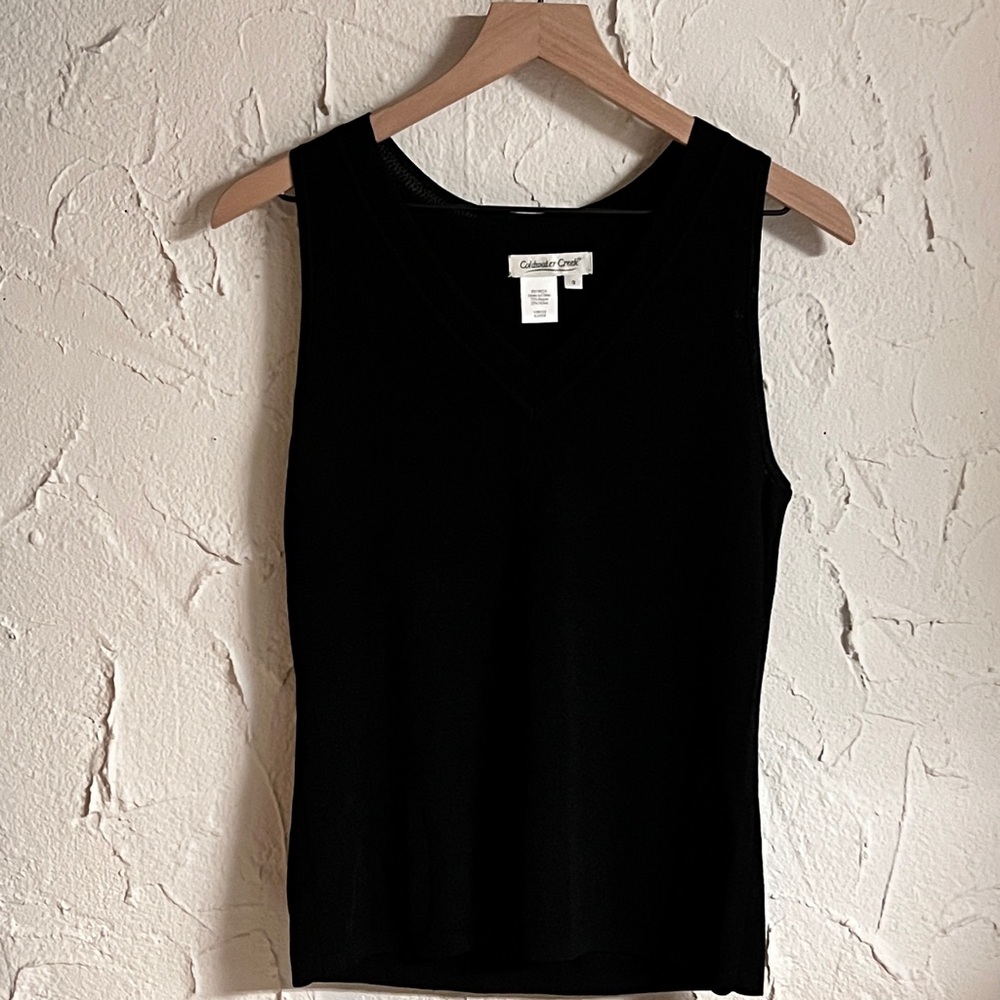 Coldwater Creek Black Sleeveless Knit Top